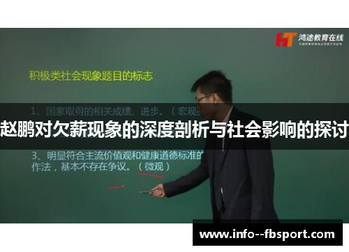 赵鹏对欠薪现象的深度剖析与社会影响的探讨